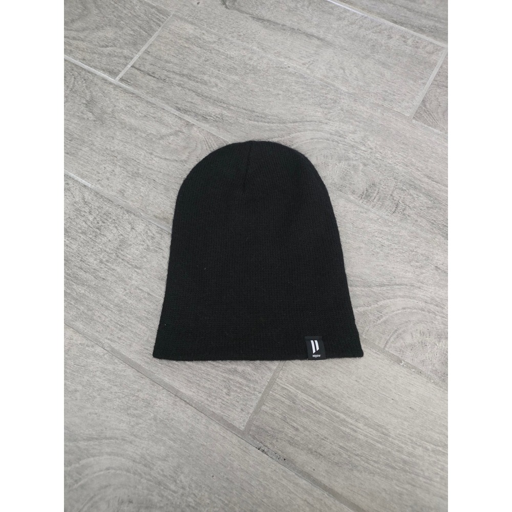 Hollow Black 100% Baby Alpaca Wool Beanie Knit Hat‎ Made in USA Unisex